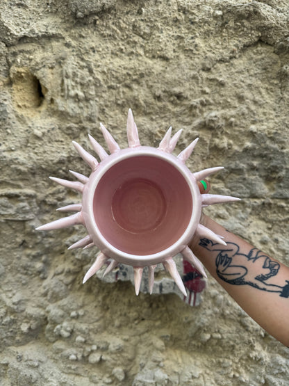 Vaso Mina Rosa di Oilloc2 in ceramica con finitura rosa, decorativo e elegante per la casa.