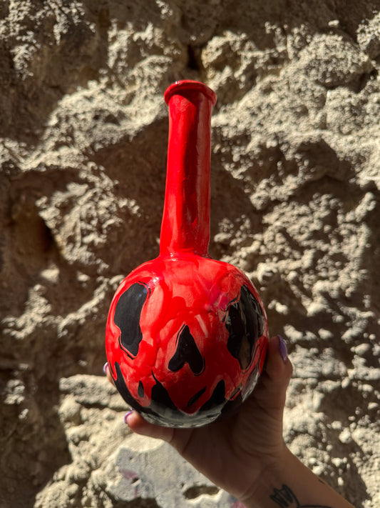 Bottiglia di pozione Oilloc2 in vetro con etichetta decorativa e tappo, ideale per decorazioni fantasy o giochi di ruolo.